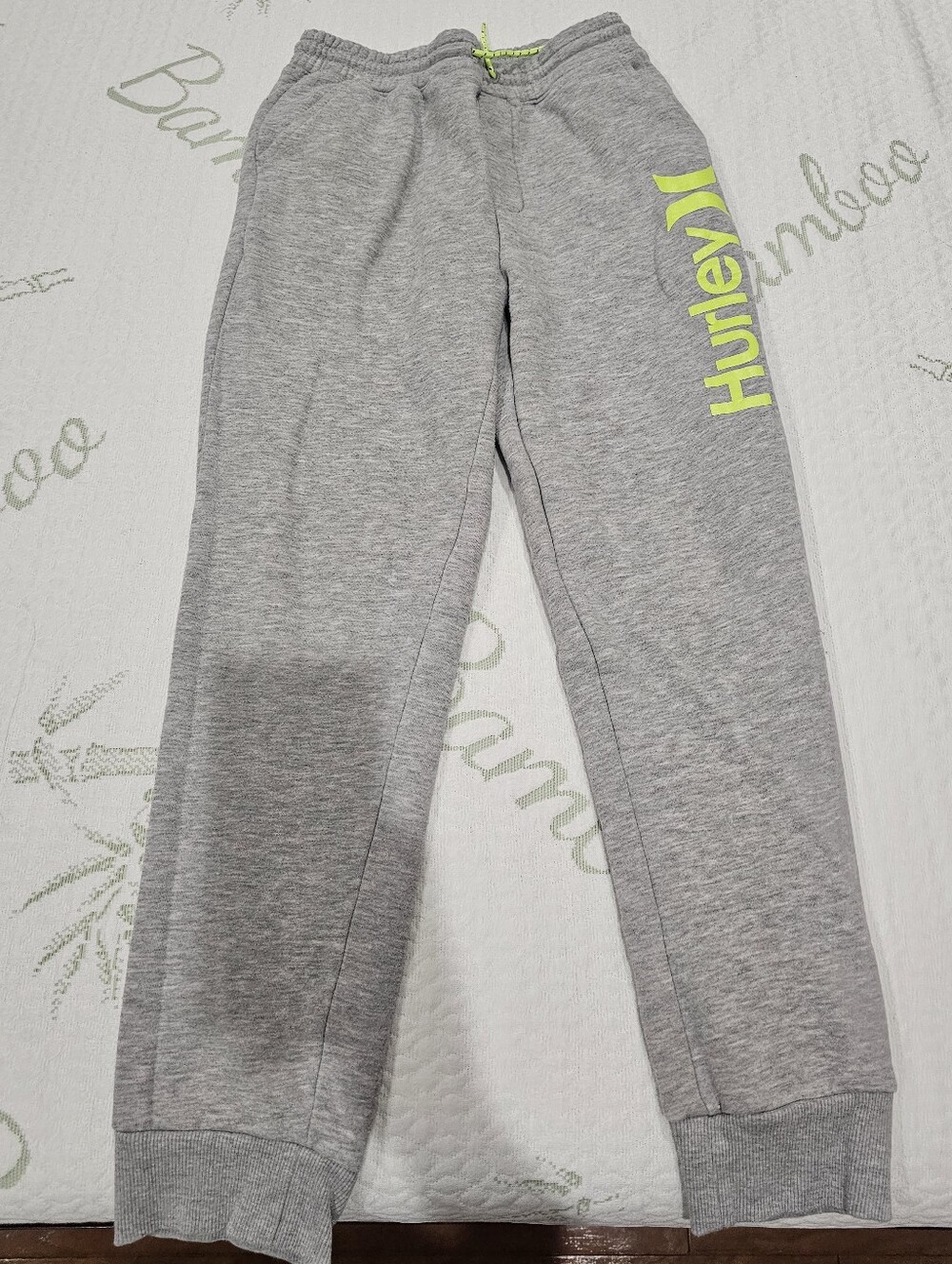 Hurley Kids' Gray Sweatpants with Neon Logo